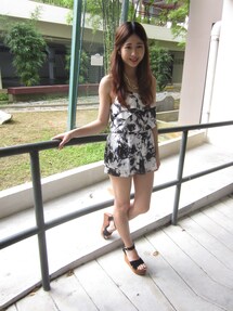 Tinypixies | Monochrome floral romper (つなぎ/オールインワン)