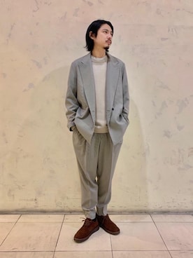 「アイテム（その他シューズ）」を使った、松原さん（メンズ・173cm）の冬コーディネート