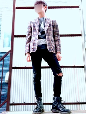 「PENDLETON（ペンドルトン）のアイテム（テーラードジャケット）」を使った、Sotaさん（メンズ・160cm）の春コーディネート