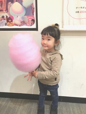 「VINTAGE（ヴィンテージ）のアイテム（ヘアゴム）」を使った、aya0909さん（キッズ・90cm）の冬コーディネート