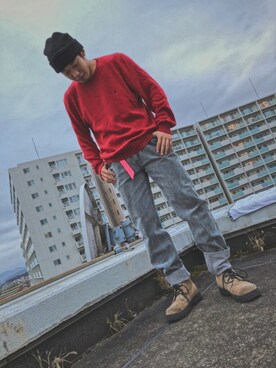 「KANGOL（カンゴール）のアイテム（ブーツ）」を使った、れいちぇるさん（メンズ・174cm）の秋コーディネート