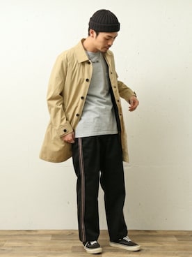 「URBAN RESEARCH Sonny Label（アーバンリサーチサニーレーベル）のアイテム（ステンカラーコート）」を使った、takuroさん（メンズ・178cm）の冬コーディネート