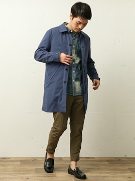 「URBAN RESEARCH Sonny Label（アーバンリサーチサニーレーベル）のアイテム（ステンカラーコート）」を使った、takuroさん（メンズ・178cm）の冬コーディネート