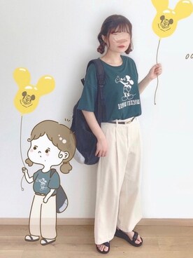 「ミッキーT」｜「アイテム（その他）」を使った、ちゃんゆさん（レディース・149cm）の夏コーディネート