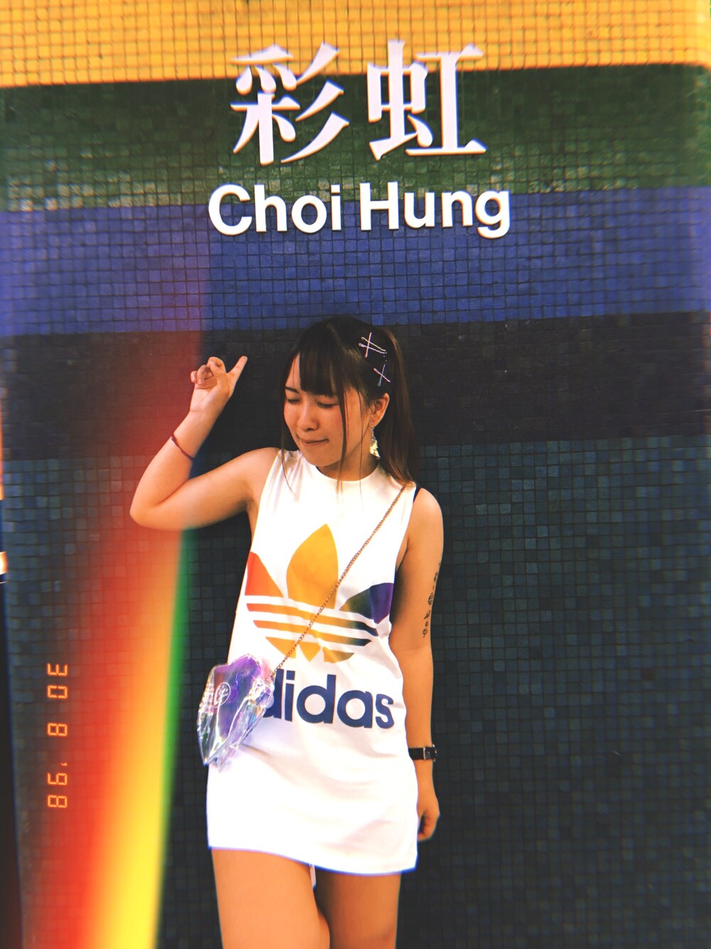 「adidas Originalsのアイテム（タンクトップ、その他）」を使った、菌子さん（レディース・165cm）の夏コーディネートの1枚目の写真