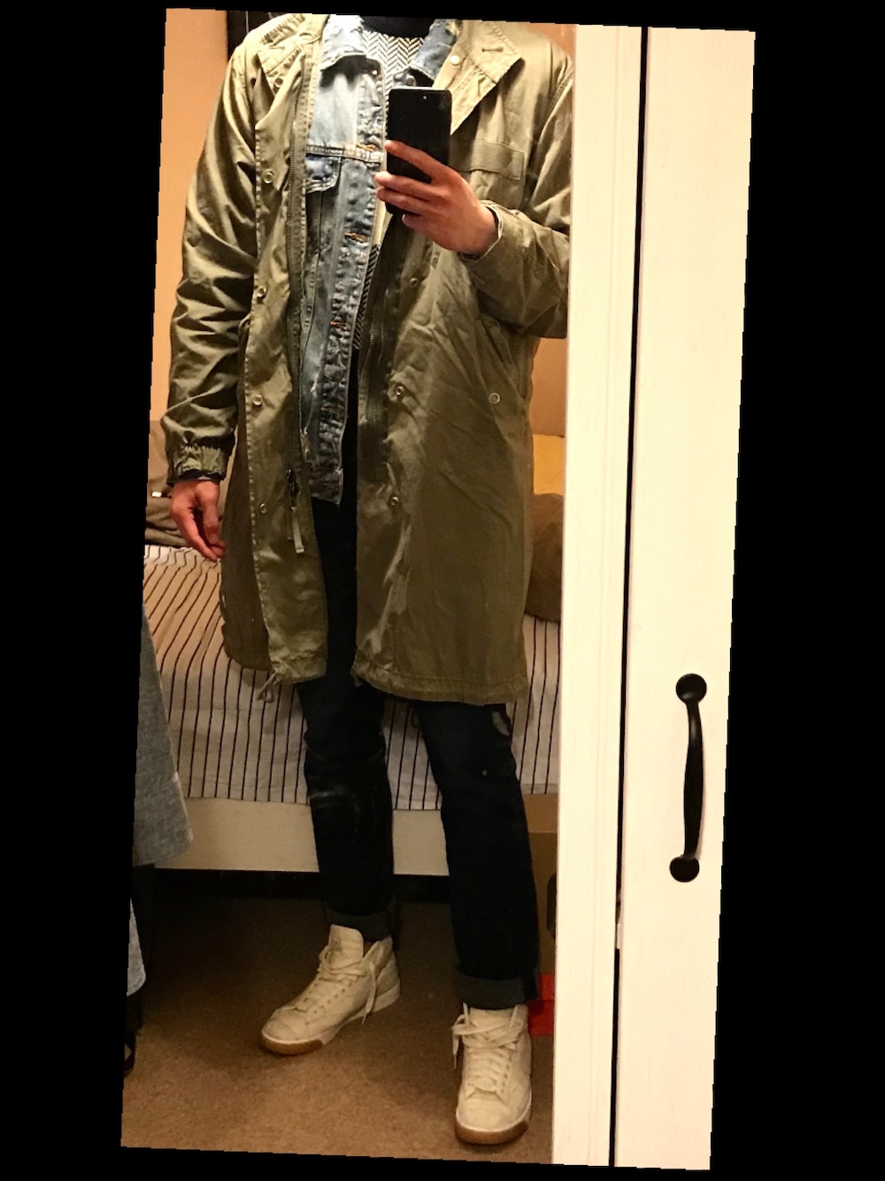 「street、大人カジュアル」｜「All Saints M51のアイテム（その他アウター、グリーン系）」を使った、Eric-Maxさん（メンズ・184cm）の冬コーディネートの1枚目の写真