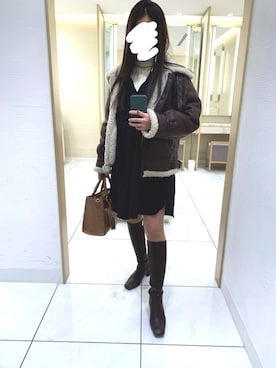 「アイテム（ムートンコート）」を使った、cocosypicさん（レディース・156cm）の冬コーディネート