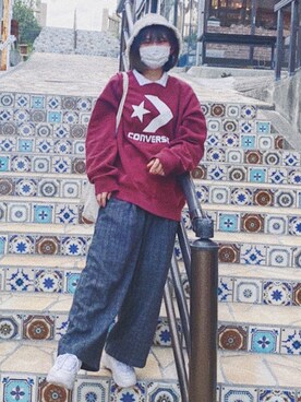 Converse コンバース のスウェットを使ったレディース人気ファッションコーディネート Wear