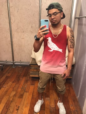 「EXPRESS（エクスプレス）のアイテム」を使った、Jason Digalさん（メンズ・165cm）の春コーディネート