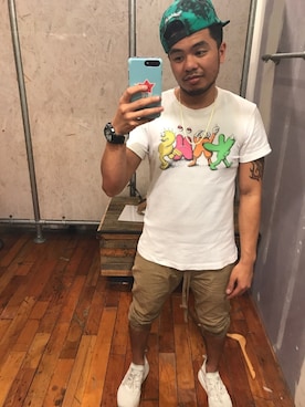 「EXPRESS（エクスプレス）のアイテム」を使った、Jason Digalさん（メンズ・165cm）の夏コーディネート