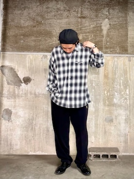「ジャーマントレーナー」｜「アイテム（ハンチング/ベレー帽）」を使った、もってぃーさん（メンズ・168cm）の春コーディネート
