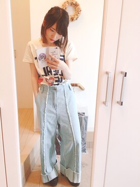 「rough（ラフ）のアイテム」を使った、あおみさん（レディース・158cm）の夏コーディネート