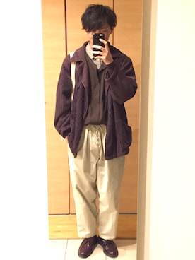 「シャツオンシャツ」｜寺住みさん（メンズ・174cm）の春コーディネート