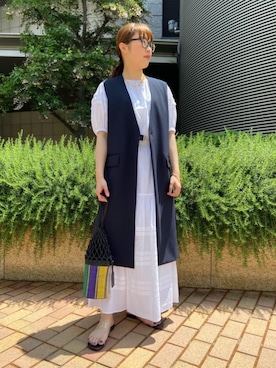 「EleSac（エルサック）の＜ELESAC（エルサック）＞PESCA ハンドバッグ◆（ハンドバッグ）」を使った、今村　朱里さん（レディース・162cm）の春コーディネート