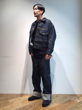 「BEAUTY&YOUTH UNITED ARROWS」｜「アイテム（デニムジャケット）」を使った、Junji Horiiさん（メンズ・182cm）の秋コーディネート