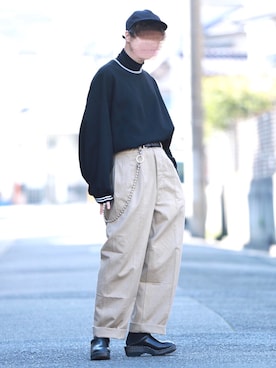 「ドルマンスリーブ」｜「アイテム（財布/小物）」を使った、Mr.SZKさん（メンズ・177cm）の冬コーディネート