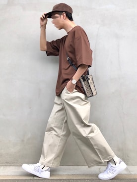 「RAGEBLUE（レイジブルー）のアイテム（ショルダーバッグ）」を使った、Mr.SZKさん（メンズ・177cm）の夏コーディネート