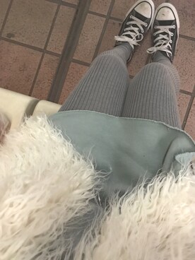 「H&M（エイチ・アンド・エム）のアイテム（その他アウター、ホワイト系）」を使った、ぜんさん（レディース・154cm）の冬コーディネート