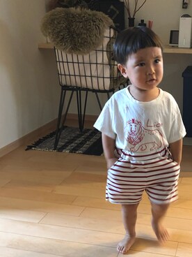 「ticog（ティコグ）のアイテム」を使った、ぜんさん（キッズ・90cm）の冬コーディネート