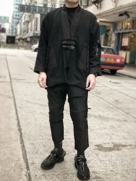 「kimono」｜「アイテム（パンツ）」を使った、Bystanderさん（メンズ・171cm）の冬コーディネート