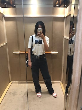 「UNIQUE（ユニーク）のアイテム（パンツ）」を使った、Hina晗晗さん（レディース・171cm）の夏コーディネート