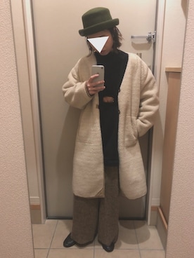 「シアタープロダクツ(THEATRE PRODUCTS)」｜「アイテム（チェスターコート）」を使った、je***さん（レディース・156cm）の冬コーディネート