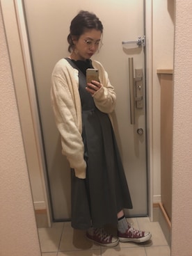 「アイテム（メガネ、ホワイト系）」を使った、je***さん（レディース・156cm）の秋コーディネート