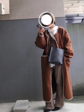 「Adoon plain（アドーンプレーン）のアイテム（バッグ）」を使った、ナ　ホさん（レディース・146cm）の冬コーディネート