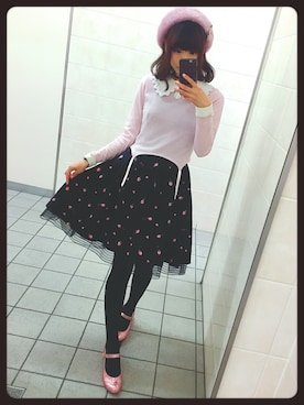 「薔薇」｜「アイテム（ハンチング/ベレー帽）」を使った、おあいこさん（レディース・160cm）の冬コーディネート