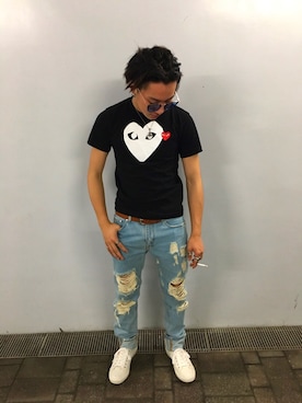 「MSGM（エムエスジーエム）のアイテム（デニムパンツ）」を使った、Reさん（メンズ・167cm）の夏コーディネート