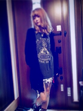 「スタッズ」｜「アイテム（レッグウェア）」を使った、yuさん（レディース・160cm）の春コーディネート