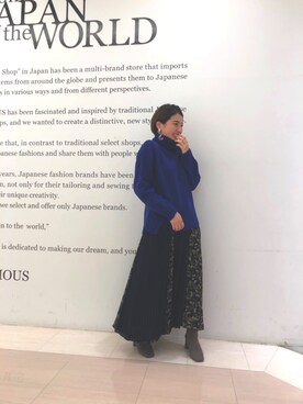 「STUDIOUS（ステュディオス）のアイテム（アクセサリー）」を使った、mishimachiakiさん（レディース・153cm）の秋コーディネート
