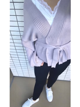 「GRL」｜「アイテム（チューブトップ）」を使った、ayumuさん（レディース・158cm）の秋コーディネート