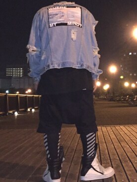 「MISBHV（ミスビヘイブ）のアイテム（デニムジャケット）」を使った、Masudaさん（メンズ・163cm）の冬コーディネート