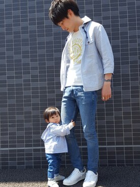 「西松屋（ニシマツヤ）のアイテム（その他アウター）」を使った、urさん（メンズ・175cm）の春コーディネート