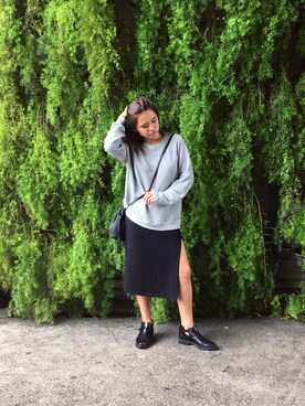 「PULL&BEAR（プルアンドベア）のアイテム（ブーティ）」を使った、Trina Yzabel Dizonさん（レディース・152cm）の冬コーディネート