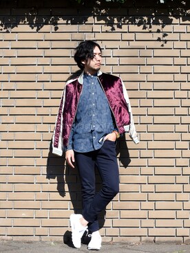 「improves（インプローブス）のアイテム（チノパンツ）」を使った、okakaさん（メンズ・165cm）の秋コーディネート