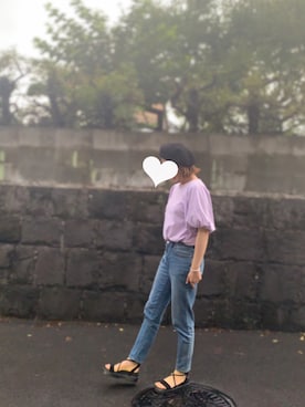 「Right-on（ライトオン）のアイテム（ハンチング/ベレー帽）」を使った、chamiiさん（レディース・163cm）の夏コーディネート
