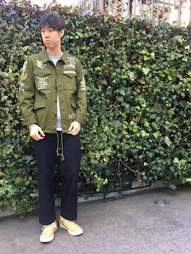 「アイテム（スウェット）」を使った、T.Takahashiさん（メンズ・185cm）の冬コーディネート