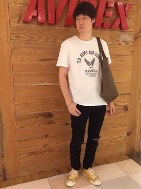 「アイテム（トートバッグ）」を使った、T.Takahashiさん（メンズ・185cm）の夏コーディネート