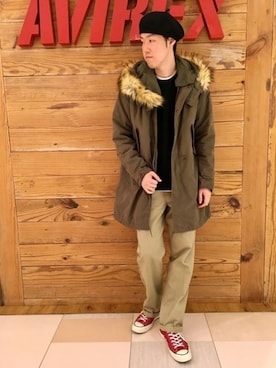 「アイテム（ハンチング/ベレー帽）」を使った、T.Takahashiさん（メンズ・185cm）の秋コーディネート