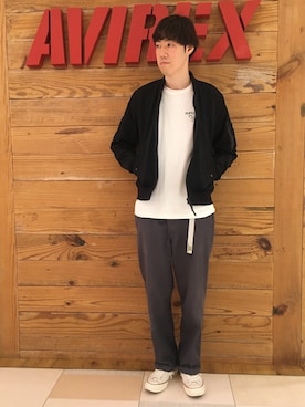 「アイテム（MA-1）」を使った、T.Takahashiさん（メンズ・185cm）の夏コーディネート