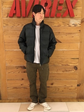 「アイテム（ダウンジャケット/コート）」を使った、T.Takahashiさん（メンズ・185cm）の秋コーディネート