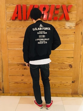 「アイテム（MA-1）」を使った、T.Takahashiさん（メンズ・185cm）の冬コーディネート