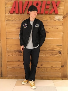 「アイテム（ブルゾン）」を使った、T.Takahashiさん（メンズ・185cm）の冬コーディネート