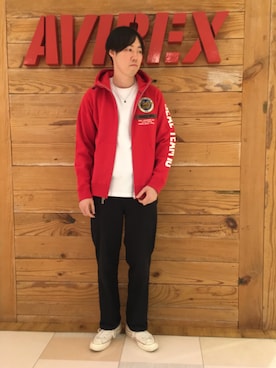 「アイテム（パーカー）」を使った、T.Takahashiさん（メンズ・185cm）の冬コーディネート