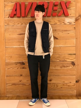 「アイテム（ベスト）」を使った、T.Takahashiさん（メンズ・185cm）の春コーディネート