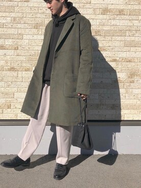 チェスターコートを使った 低身長 のメンズ人気ファッションコーディネート Wear