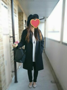 「ローリーズファーム(LOWRYS FARM)」｜「アイテム（チェスターコート）」を使った、あおさん（レディース・167cm）の冬コーディネート