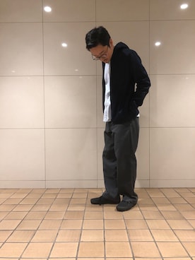 「A.P.C.（アーペーセー）のアイテム（ブルゾン）」を使った、Masaki P. Araiさん（メンズ・170cm）の冬コーディネート